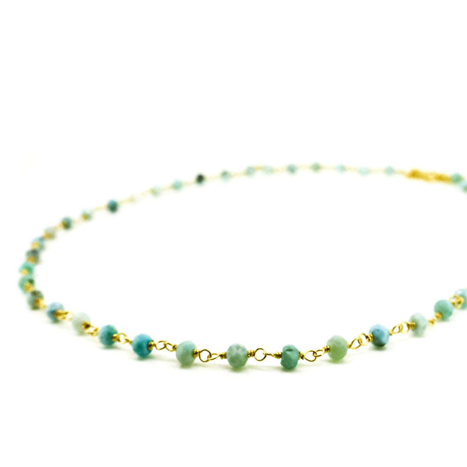 “Caribbean Dreams Larimar gold vermeil necklace designed in Broome Western Australia”